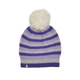 Cashmere Striped Pom Pom Hat