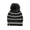 Cashmere Striped Pom Pom Hat