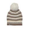 Cashmere Striped Pom Pom Hat