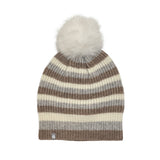 Cashmere Striped Pom Pom Hat