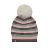 Cashmere Striped Pom Pom Hat