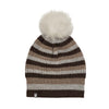 Cashmere Striped Pom Pom Hat