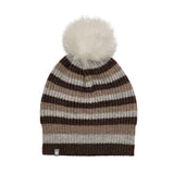 Cashmere Striped Pom Pom Hat