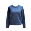 Cashmere Two Tone Yarn Crew Neck Pullover