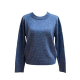 Cashmere Two Tone Yarn Crew Neck Pullover