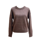 Cashmere Two Tone Yarn Crew Neck Pullover
