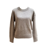 Cashmere Two Tone Yarn Crew Neck Pullover